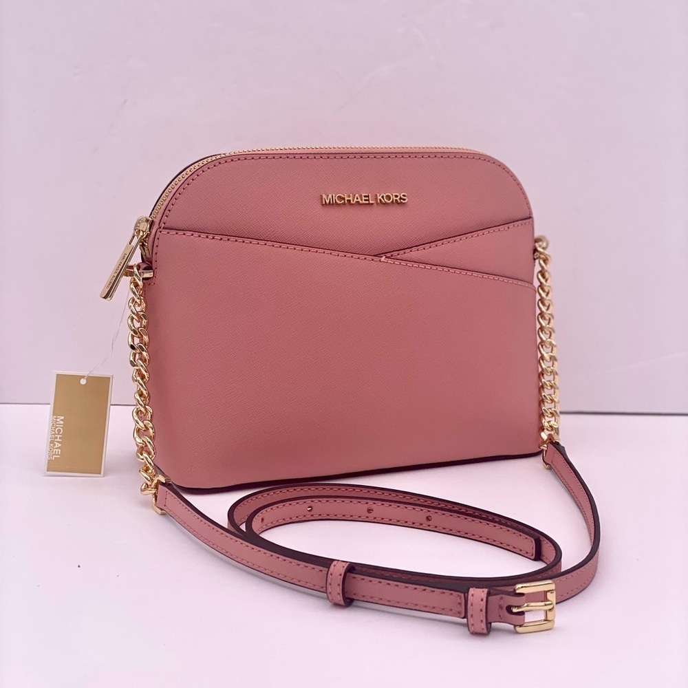 Michael Kors Jet Set Travel Medium Dome Crossbody Leather Primrose - Picture 9 of 12